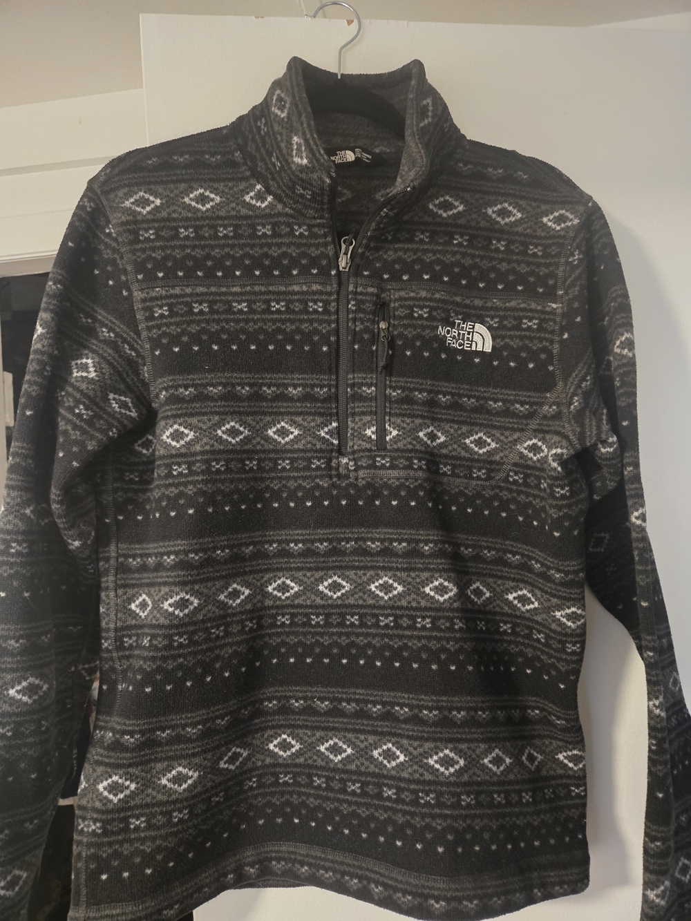 The North Face Men's Gray Fleece Sweater Fairisle